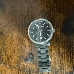 Michael Kors Gray Acrylic Swarovski Crystal Accent Watch MK5370